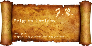 Frigyes Mariann névjegykártya