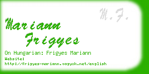 mariann frigyes business card